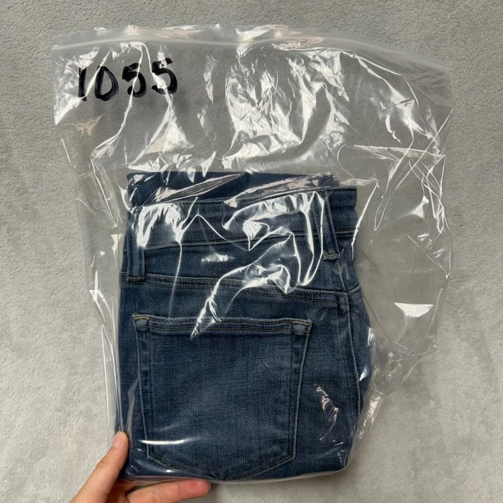 Lucky Brand Skinny Jeans Medium Wash Raw Frayed Step Hem Blue Womens Size 0/25